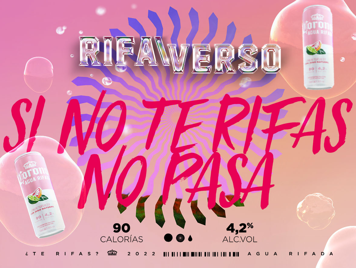 Póster — Si no te rifas no pasa (rosa)