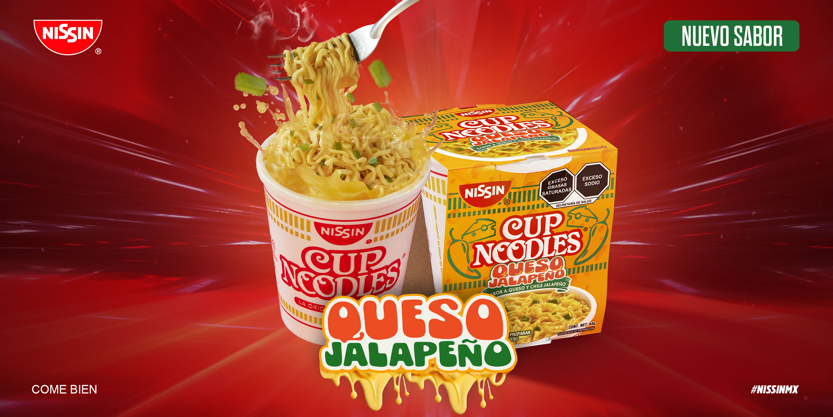 Birria Club master visual — red noodle cup with chopsticks
